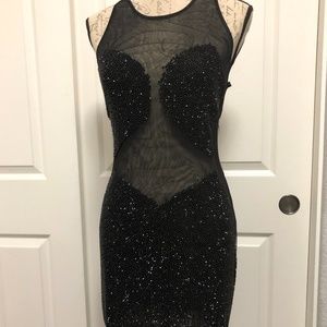 Issue New York Beaded Sheer Cocktail Dress Size M